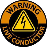 varning leva dirigent tecken på vit bakgrund vektor