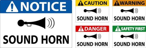 varning ljud din horn symbol tecken på vit bakgrund vektor