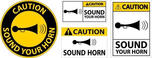 Vorsicht Klang Ihre Horn Symbol Zeichen auf Weiß Hintergrund vektor