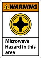 Warnung Zeichen Mikrowelle Gefahr im diese Bereich mit Symbol vektor