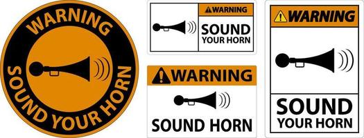 Warnung Klang Ihre Horn Symbol Zeichen auf Weiß Hintergrund vektor