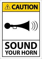 varning ljud din horn symbol tecken på vit bakgrund vektor