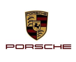 porsche logotyp varumärke bil symbol med namn röd design tysk bil vektor illustration