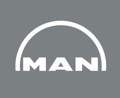 Mann Marke Logo Auto Symbol Weiß Design Deutsche Automobil Vektor Illustration mit grau Hintergrund