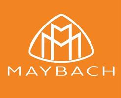 Maibach Marke Logo Auto Symbol mit Name Weiß Design Deutsche Automobil Vektor Illustration mit Orange Hintergrund