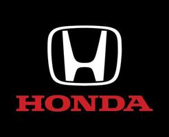 honda Logo Marke Symbol Weiß mit Name rot Design Japan Auto Automobil Vektor Illustration mit schwarz Hintergrund