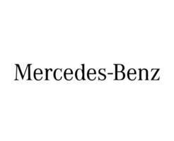 mercedes benz varumärke logotyp symbol namn svart design tysk bil bil vektor illustration