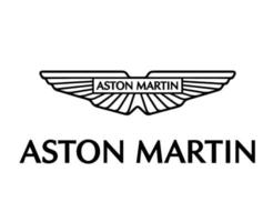 aston Martin varumärke logotyp symbol svart med namn design brittiskt bilar bil vektor illustration