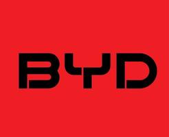 byd varumärke logotyp bil symbol namn svart design Kina bil vektor illustration med röd bakgrund