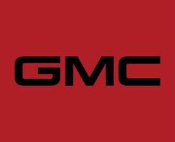 gmc varumärke logotyp symbol namn svart design USA bil bil vektor illustration med röd bakgrund