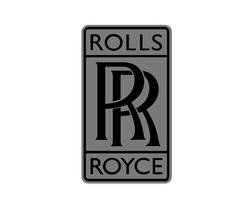 Rollen royce Marke Logo Symbol schwarz und grau Design britisch Auto Automobil Vektor Illustration