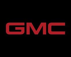 gmc Marke Logo Symbol Name rot Design USA Auto Automobil Vektor Illustration mit schwarz Hintergrund