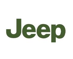 jeep varumärke logotyp bil symbol grön design USA bil vektor illustration