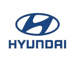 hyundai Logo Marke Symbol mit Name Blau Design Süd Koreanisch Auto Automobil Vektor Illustration