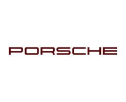 porsche Logo Marke Auto Symbol Name rot Design Deutsche Automobil Vektor Illustration