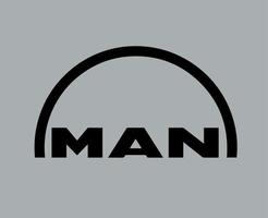 Mann Marke Logo Auto Symbol schwarz Design Deutsche Automobil Vektor Illustration mit grau Hintergrund