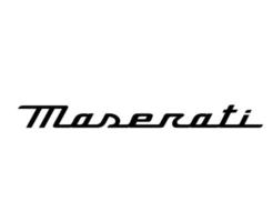 Maserati Symbol Marke Logo Name schwarz Design Italienisch Auto Automobil Vektor Illustration