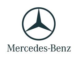 Mercedes Benz Marke Logo Symbol mit Name Design Deutsche Auto Automobil Vektor Illustration