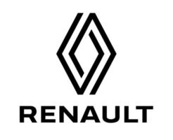 renault varumärke logotyp bil symbol med namn svart design franska bil vektor illustration
