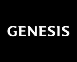 Genesis Marke Logo Auto Symbol Weiß Name Design Süd Koreanisch Automobil Vektor Illustration mit schwarz Hintergrund