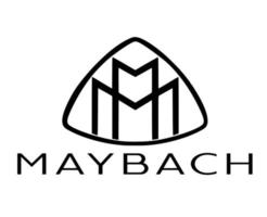 maybach varumärke logotyp bil symbol med namn svart design tysk bil vektor illustration