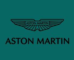 erstaunen Martin Marke Logo Symbol schwarz mit Name Design britisch Autos Automobil Vektor Illustration mit Grün Hintergrund