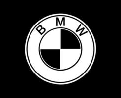 bmw varumärke logotyp symbol vit design Tyskland bil bil vektor illustration med svart bakgrund