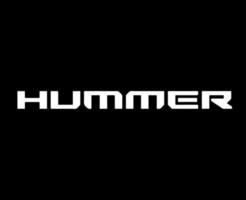 Hummer Marke Logo Auto Symbol Weiß Design USA Automobil Vektor Illustration mit schwarz Hintergrund