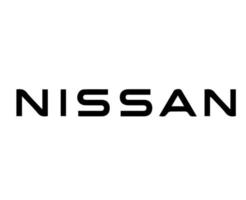 Nissan Marke Logo Auto Symbol Name schwarz Design Japan Automobil Vektor Illustration