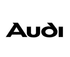 audi Marke Symbol Logo Name schwarz Design Deutsche Autos Automobil Vektor Illustration