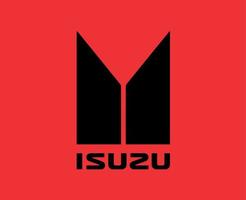 isuzu Marke Logo Auto Symbol mit Name schwarz Design Japan Automobil Vektor Illustration mit rot Hintergrund