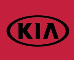 kia logotyp varumärke symbol svart design söder koreanska bil bil vektor illustration med röd bakgrund