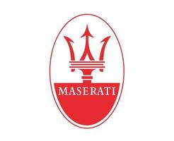 maserati varumärke logotyp bil symbol röd design italiensk bil vektor illustration