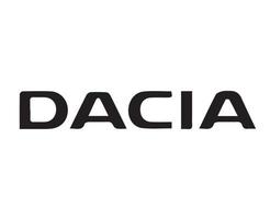 dacia Marke Logo Auto Symbol Name schwarz Design rumänisch Automobil Vektor Illustration