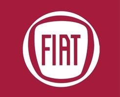 Fiat Logo Marke Auto Symbol Weiß Design Italienisch Automobil Vektor Illustration mit rot Hintergrund