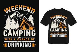 camping t skjorta design. vektor