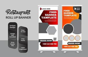 kreative Restaurant Essen Roll-up Banner Bundle Vorlagen gesetzt vektor