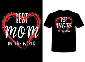 Beste Mama im das Welt druckfertig T-Shirt Design vektor