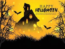 Halloween Spukhaus Hintergrund mit Fledermäusen vektor