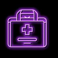 zuerst Hilfe Kit Box Neon- glühen Symbol Illustration vektor