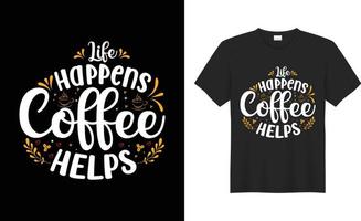 kaffe t skjorta design typografi skriva ut vektor svg skära filer.liv händer kaffe hjälper