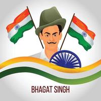 kreative Illustration des Freiheitskämpfers Bhagat Singh Saheedi Diwas vektor