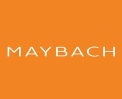 maybach varumärke logotyp bil symbol vit namn design tysk bil vektor illustration med orange bakgrund