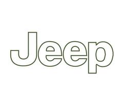 jeep varumärke logotyp bil symbol namn grön design USA bil vektor illustration