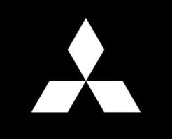 Mitsubishi Marke Logo Auto Symbol Weiß Design Japan Automobil Vektor Illustration mit schwarz Hintergrund