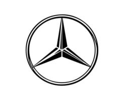 mercedes benz varumärke logotyp symbol svart design tysk bil bil vektor illustration