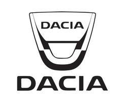 dacia Marke Logo Auto Symbol mit Name schwarz Design rumänisch Automobil Vektor Illustration