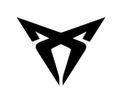 cupra varumärke logotyp bil symbol svart design spanska bil vektor illustration