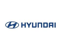 hyundai Marke Logo Auto Symbol mit Name Blau Design Süd Koreanisch Automobil Vektor Illustration