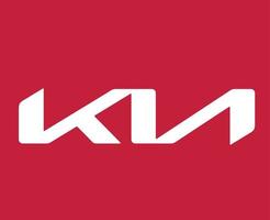 kia varumärke logotyp bil symbol vit design söder koreanska bil vektor illustration med röd bakgrund